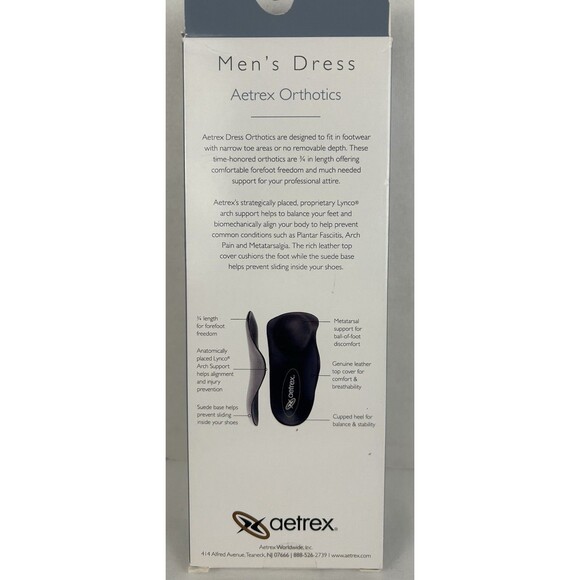 Aetrex Foot Orthotic Insoles L505 Men's Size 10 Leather Arch Support New - Picture 4 of 5